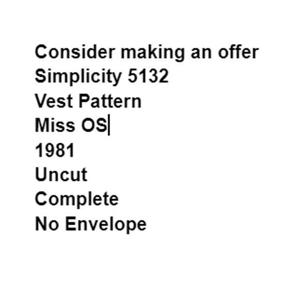 Simplicity 5132 Pattern Vest Miss OS Uncut Quilted Mature Patchwork Boho - Picture 3 of 7